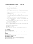 Chapter 7 section 1,2 and 4- The Cell