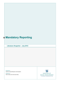 the Mandatory Reporting literature snapshot