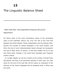 The Linguistic Balance Sheet