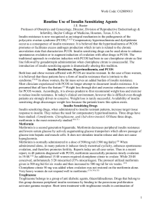 Routine Use of Insulin Sensitizing Agents