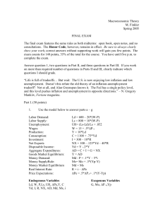 Endogenous Variables Exogenous Variables