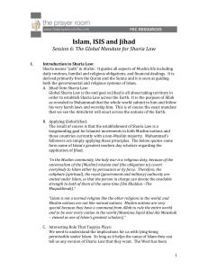 Islam, ISIS and Jihad Session 6: The Global Mandate for Sharia Law