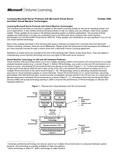 Licensing Microsoft Server Products with Microsoft Virtual Server