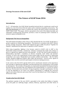 Strategy Document for the new GCAP