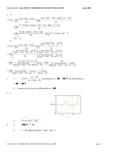 Exam Review Solutions