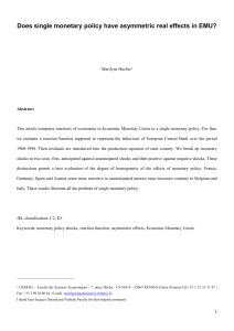 3 estimation of the impact of single monetary policy on - Hal-SHS