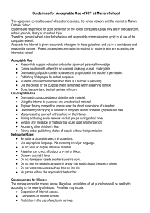 Guidelines for acceptable Use of the Network and the Internet at