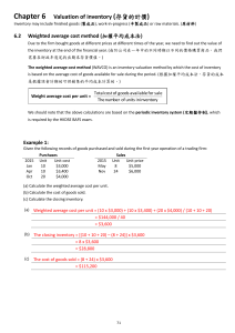 Chapter 6 Valuation of inventory (非流動資產折舊)