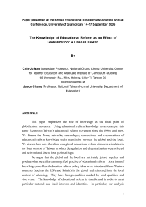 The Knowledge of Educational Reform as Effect of Globalization: A