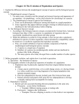 Notes Chapter 16 The Evolution of Populations and Species