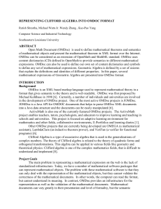 representing clifford algebra into omdoc format