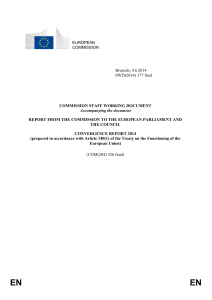 EN EN Convergence Report 2014 Member States BG Bulgaria CZ