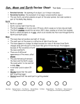 Sun, Moon, and Earth Review Sheet