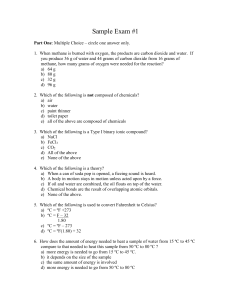 Sample Exam 1