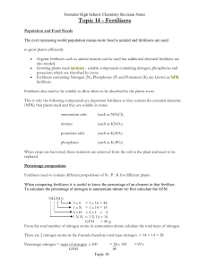 Topic 14 - Fertilisers