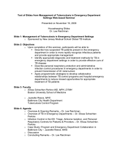 Management of Tuberculosis in Emergency Department Settings