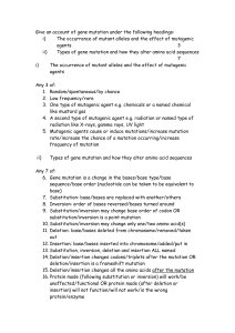 Give an account of gene mutation under the following