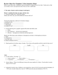 Review Sheet for Chemistry* First Semester Final