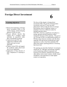 Foreign Direct Investment