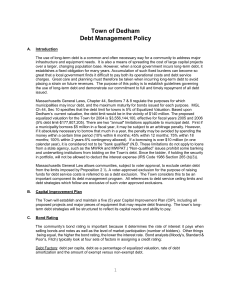 Debt Management Policy - Massachusetts Municipal Association