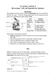 Section 4- Microscopes, Cells and Reproduction: Summary Sheets