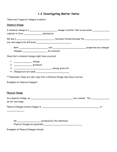 Investigating Matter Notes