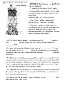 STATION 4) Soil Horizons in a Soil Profile What is a soil profile? It is