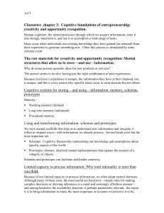 Classnotes chapter 3: Cognitive foundations of entrepreneurship