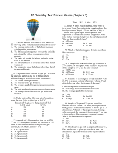 AP Chem Test 5 preview Gases