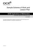 Unit A382/02 – Sample scheme of work and lesson plan