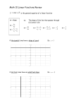 Math 10 Linear Functions Review