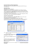 Importing Data from Other Applications