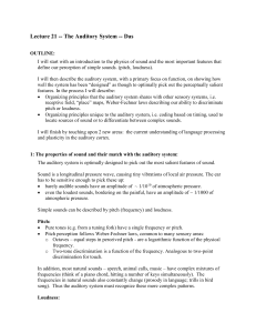Lecture 20: The Auditory System: Aniruddha Das