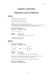 Organic Chemistry – Summary of Reactions and Conditions