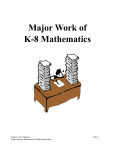 Major Work of K-8 Math - Duplin County Schools