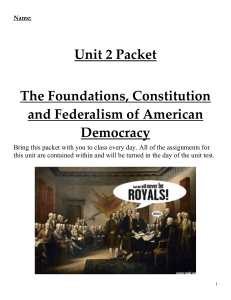 Unit 2 The Foundations, Constitution, and Federalism of American