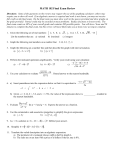 MATH 102 Final Exam Review