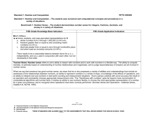 Standard 1 - Number and Computation: The student uses numerical