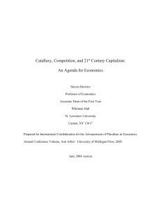 Competition, Catallaxy, and 21st Century Capitalism