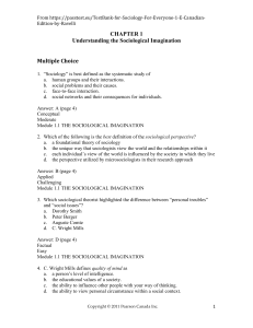 Chapter 1: Understanding the Sociological