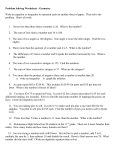Problem Solving Worksheet - Geometry Write an equation or