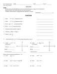 Unit 2 Review Sheet NAME: DATE: _____________ Period