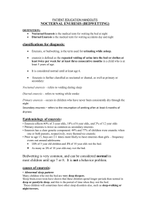 PATIENT EDUCATION HANDOUTS NOCTERNAL ENURESIS