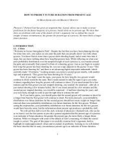 how to predict future duration from present age - Philsci