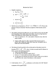 Review for Test 1 - University of Arizona Math