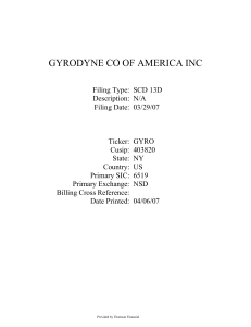 GYRODYNE CO OF AMERICA INC Filing Type: SCD 13D