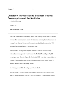 Chapter 9: Introduction to Business Cycles