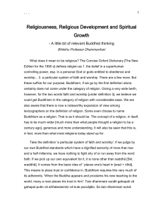 Religiousness, Religious Development and Spiritual