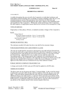 SCHEDULE GS-10 Sheet 63 - Maryland Public Service Commission