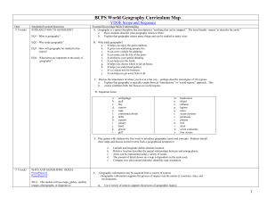 BCPS World Geography Curriculum Map